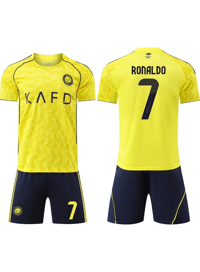 Ronaldo 2025-2026 الموسم #7 رونالدو لكرة القدم جيرسي السراويل تناسب حجم الأطفال وحجم الكبار ، هدية للجماهير والأصدقاء - Image 1